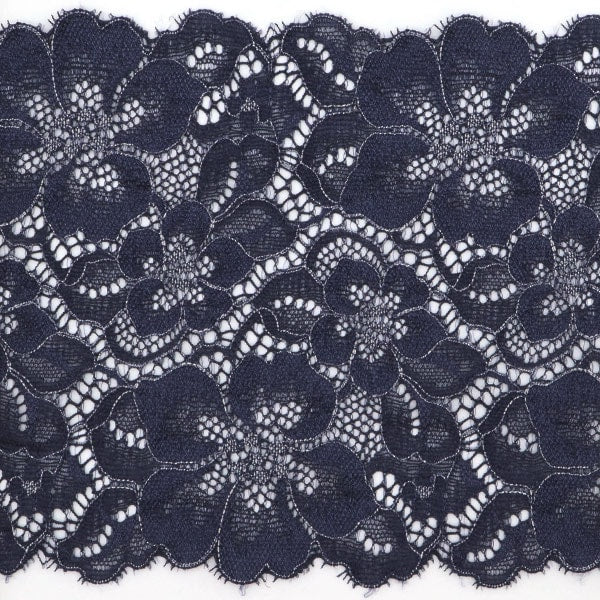 [From quantity 5] RaceRibbonTape "Stretch lace 2020 floral pattern navy IK262326R-6"