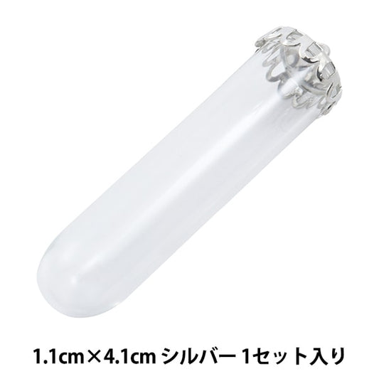 Material de accesorios "Domo de vidrio 11 x 41 mm de plata"