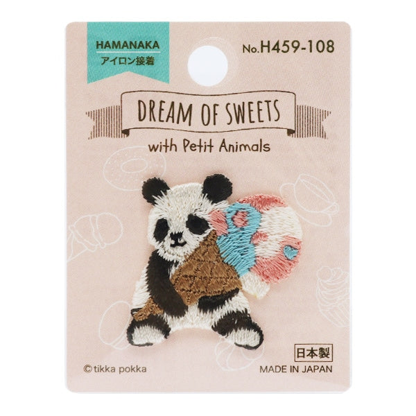 Patch "Dream of Sweets (Dream of Sweets) Panda and Ice Cream H459-108" Hamanaka