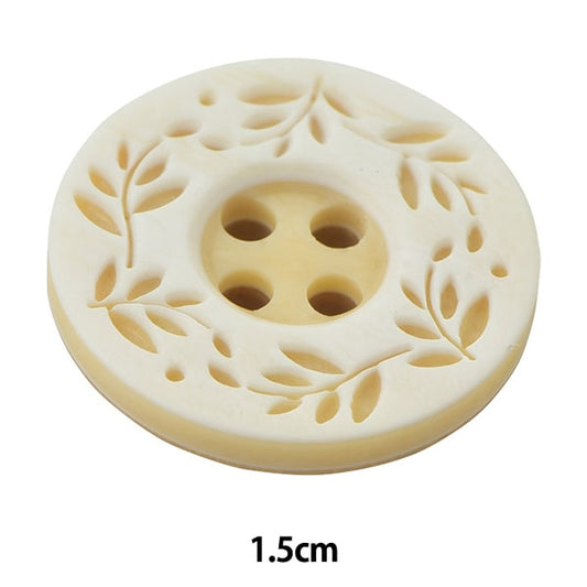 ボタン 『リーフ柄ボタン 四つ穴 #01 1.5cm VT9974』