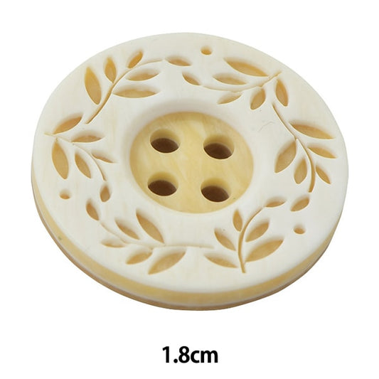 ボタン 『リーフ柄ボタン 四つ穴 #01 1.8cm VT9974』