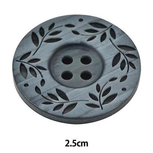 ボタン 『リーフ柄ボタン 四つ穴 #07 2.5cm VT9974』