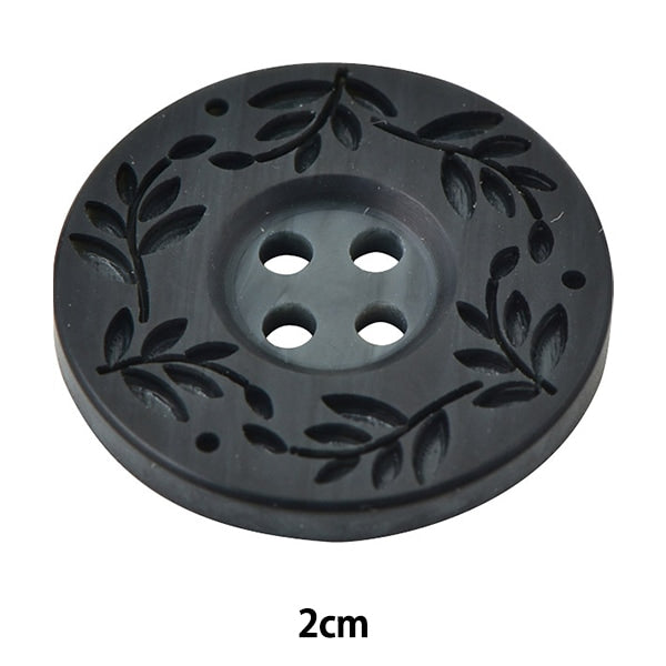 ボタン 『リーフ柄ボタン 四つ穴 #09 2cm VT9974』