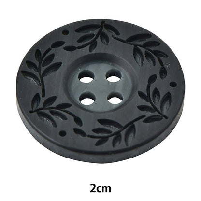 ボタン 『リーフ柄ボタン 四つ穴 #09 2cm VT9974』