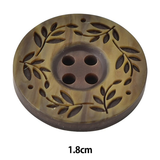 ボタン 『リーフ柄ボタン 四つ穴 #46 1.8cm VT9974』