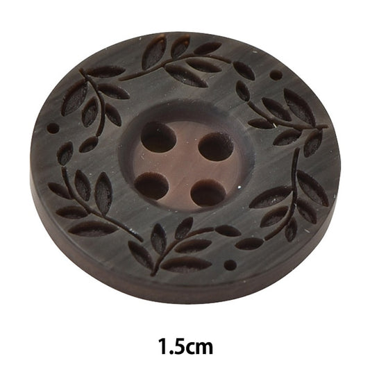 ボタン 『リーフ柄ボタン 四つ穴 #48 1.5cm VT9974』