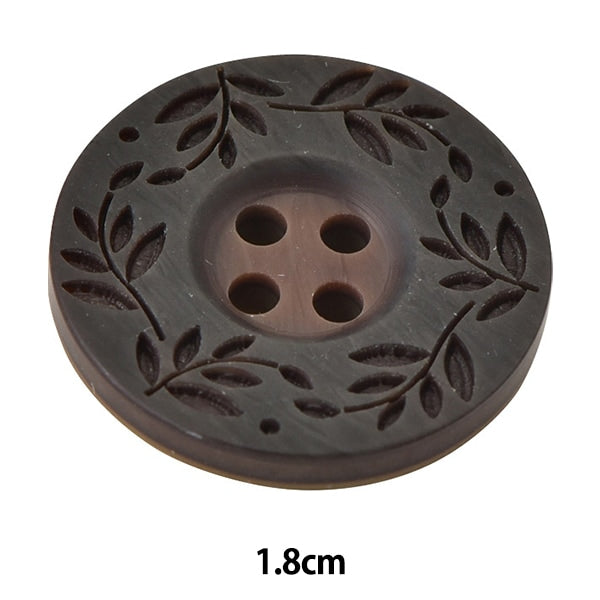 ボタン 『リーフ柄ボタン 四つ穴 #48 1.8cm VT9974』