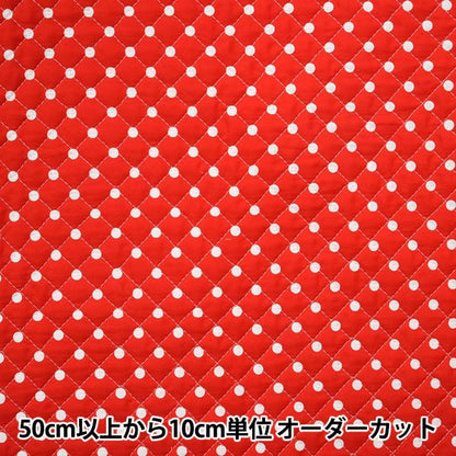 [Aus Quantität 5] FOLFE "Polka Punkte breit Quilt Red Back x White Ball Q88190-7-10"