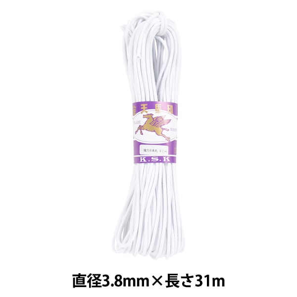 ゴム 『丸ゴム30m綛 8本丸 30m 白』