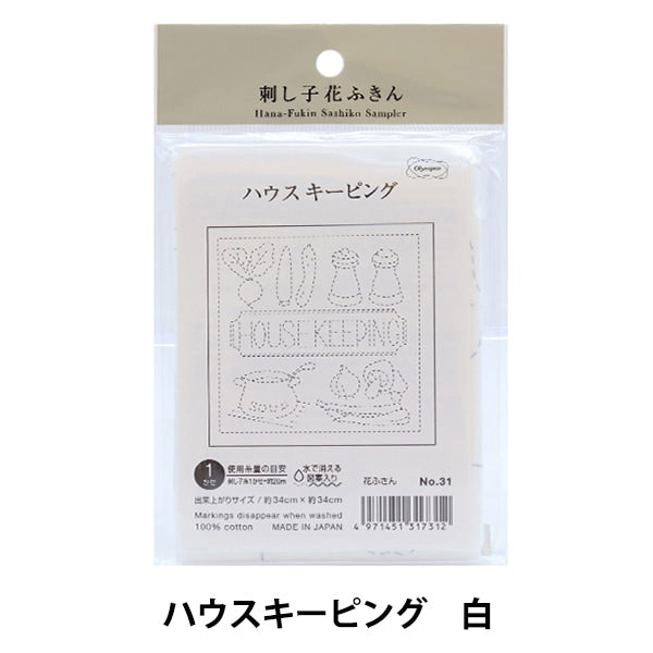 刺繡布料 “生魚片Kinko Fukin Clan Pack家居Skeking White 31” Olympus