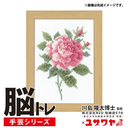 Stickkit "Gehirntraining Handwerk Kreuzstich Pink Rose YN-13"