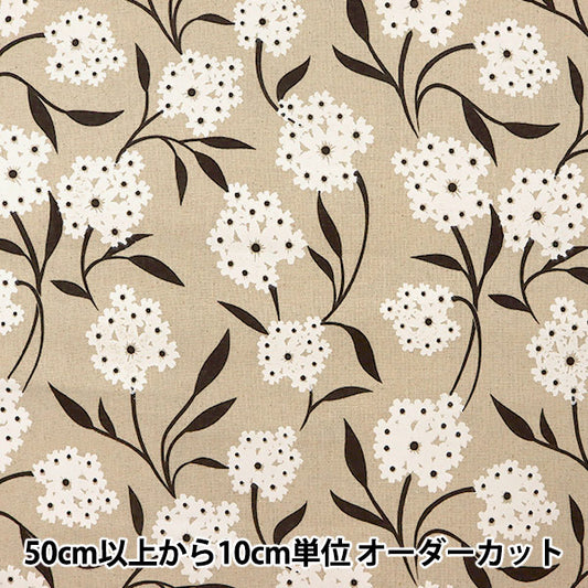 [De la quantité 5] Tissu "Hopsack White Floral Pattern 20KEC-365"