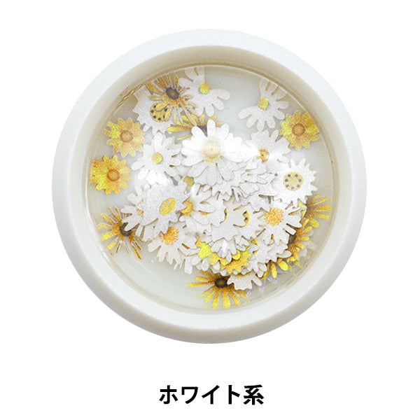 Matériau en résine "Flocs de fleur de vijucrail 1 blanc environ 40 pièces 10-3315" Tokyo Trade