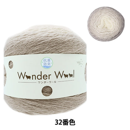 Lana autunnale / inverno "Wonder antibatterico Wool 32nd Color Beige & White" World Festa World Festa