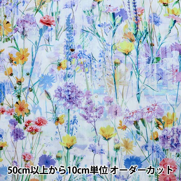 [From quantity 5] Fabric "Inkjet print flower garden T4906-145"