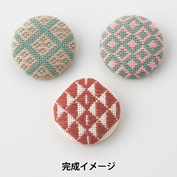 Embroidery kit "Kogin stabbed round brooch nanagomi 3 pieces set kogin 103"Olympus