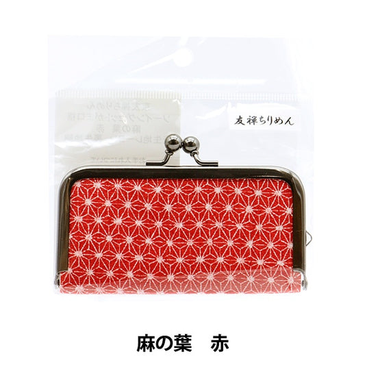 Sewing set sewing set "Kyoyu Zen Chirimen Sewing Set Gamaguchi Yokozui no Leaf Red Y014-02] Shoji Nishimura Shoten