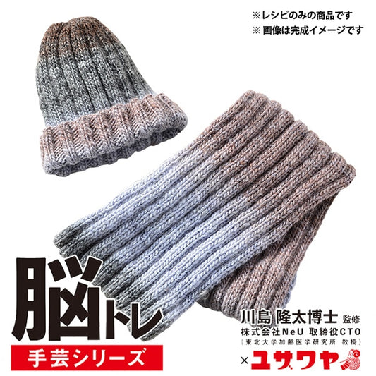 Bran training "brain training handicraft knitting recipe pair hat & snood YNC-7"