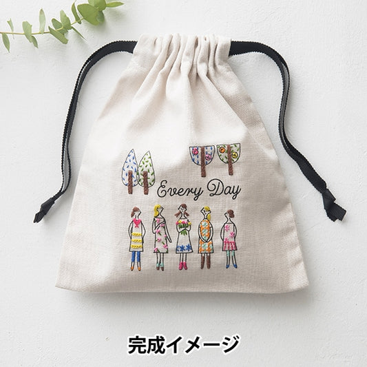 Embroidery kit "100 Nesan mini drawstring kit Namiki -gai Kazue Nakajima 542109" LECIEN Lecien COSMO Cosmo