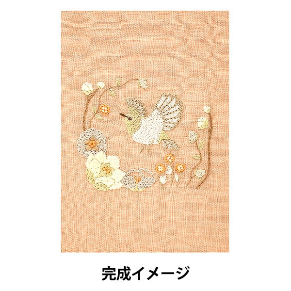 刺しゅうキット 『Chicchi 森で暮らす動物たちの12か月 和の花々に囲まれるメジロさん JPT65』 DMC ディーエムシー