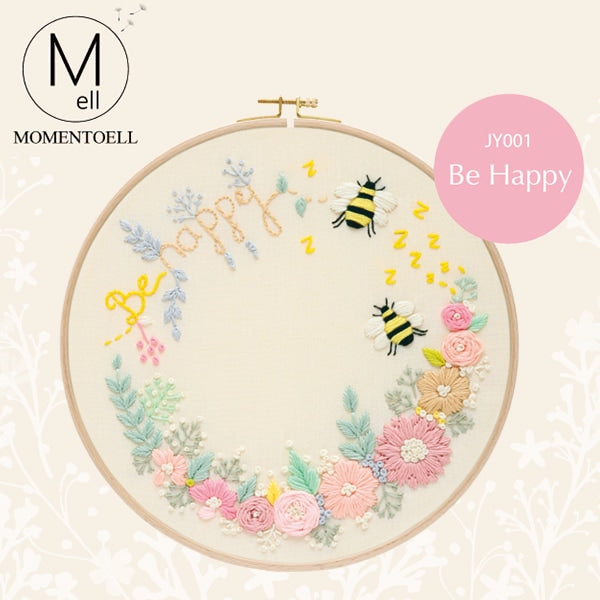 刺繡套件“ Mommoell刺繡套件BE Happy Jy001” DMC DMSEA