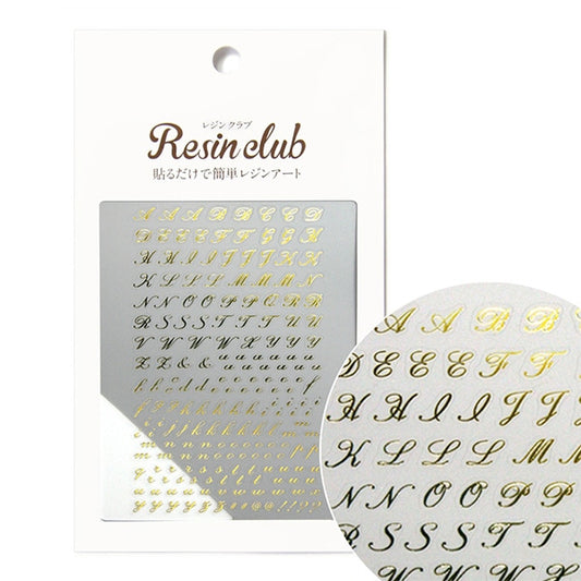 Resin Material "Alphabet écrit Gold RC-Alp-101" Club de résine