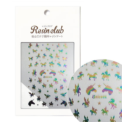 Materiale in resina "Unicorno Pegasus Metallic Rainbow a doppia faccia RC-UNI-103" Resin Club