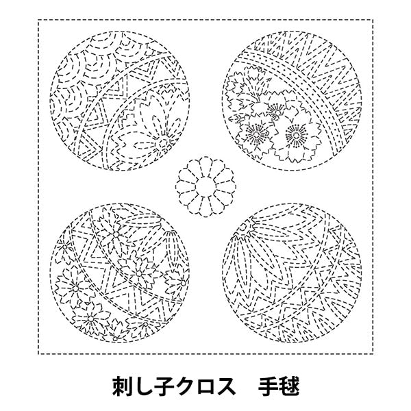 Tissu de broderie "Sashiko Cross SC 2021 Temari 04W"