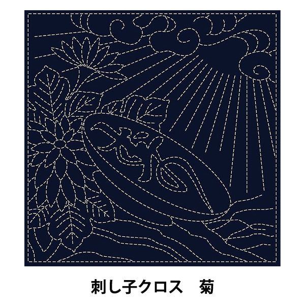 Вышивка ткань "Sashiko Cross KF 2021 Chrysanthemum KK05"