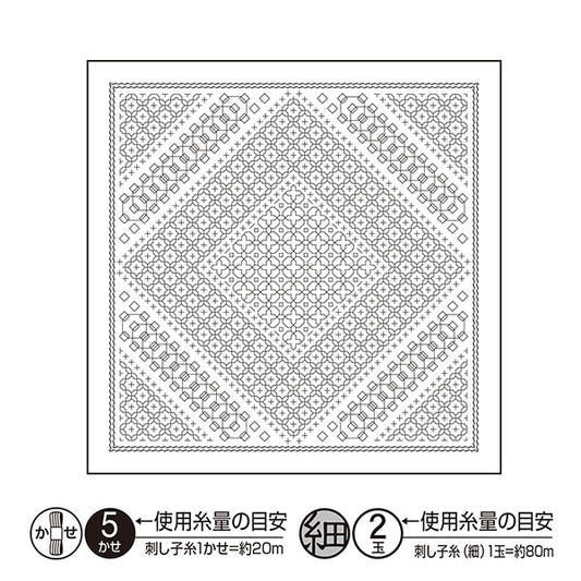 Tissu de broderie "Hanachikin Pack Morning Glory White H-1109" Olympus Olim Pass