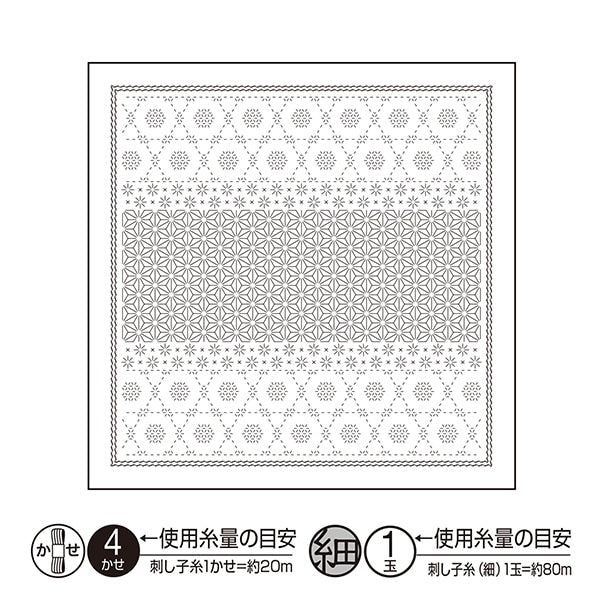 刺繡布料 “ Hanachi-Kin Bloth Pack Snok Ristal White H-1110” Olympus