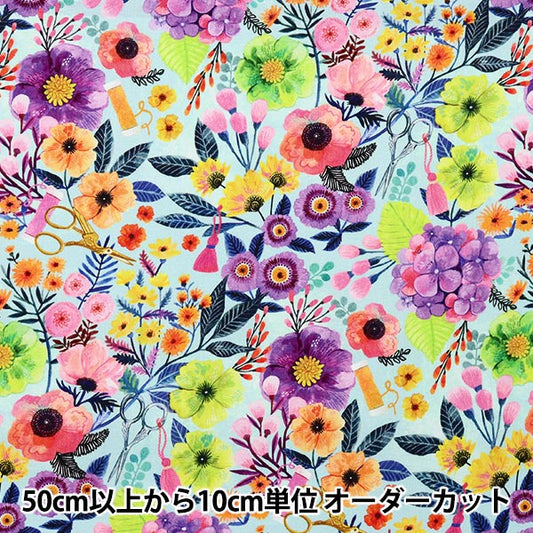 [الكمية من 5] الأقمشة "قطن أمريكي عزيزيSTELLA SEWING FLORAL DMB2030-MULTI"