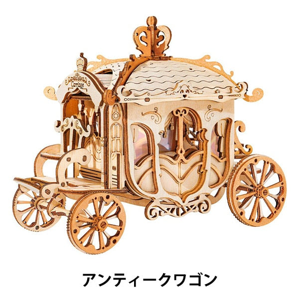 Craft Kit "Small Wood Puzzle Antique Wagon TG506"