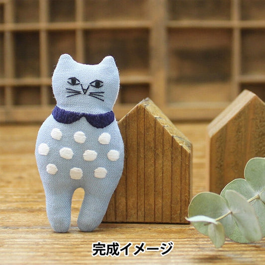 Embroidery kit "NEKOGAO embroidery brooch Polka dots PHC-103-2] PIECE Peace