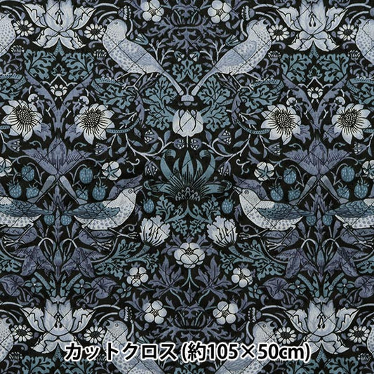 Fabric "Best of Morris Best of Morris Quilt Cut Cloth Approximately 105cm x 50cm Strawberry Seaf Navy C-Q8176-33]