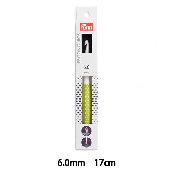 Knitting Needles "Ergonomics Crochet Hooks 17cm Citrus Green 6.0mm "PRYM Prim