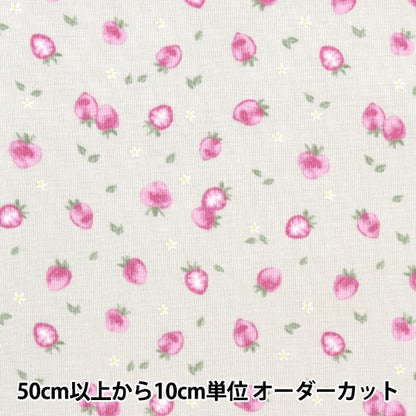 [From quantity 5] Fabric 『Sheeting Petite Collection Ichigo Beige PTC-LBE-C]