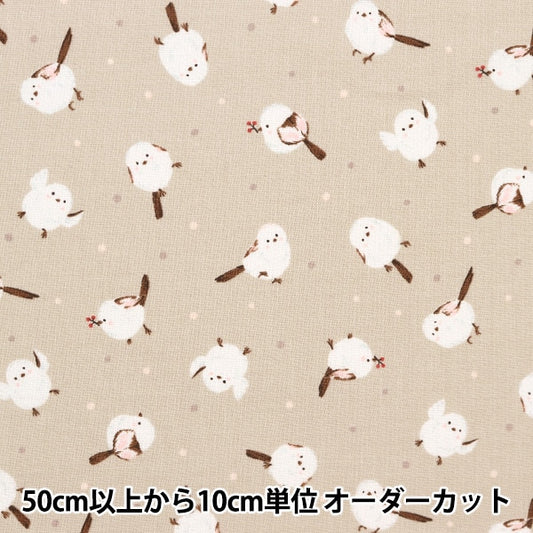 [From quantity 5] Fabric 『Sheeting Shimaenaga beige AP31803-2B]