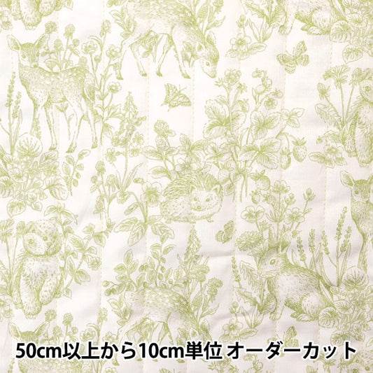 [From quantity 5] Fabric "Cotton Satin Quilt Nerori Rose Garden Green NRF-01Q-G"