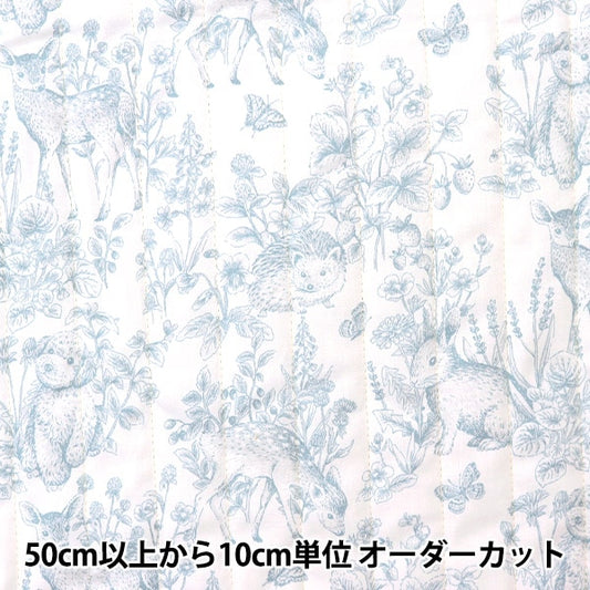 [From quantity 5] Fabric "Cotton Satin Quilt Nerori Rose Garden Blue NRF-01Q-BL"