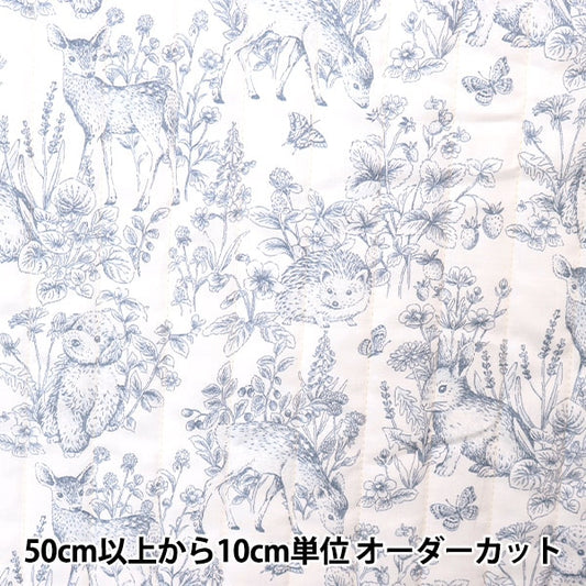 [From quantity 5] Fabric "Cotton Saten Quilt Nerori Rose Garden Navy NRF-01Q-NV"