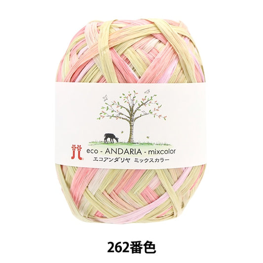Crafting Yarn "Ecoandariya Mixed Color 262 Color" Hamanaka