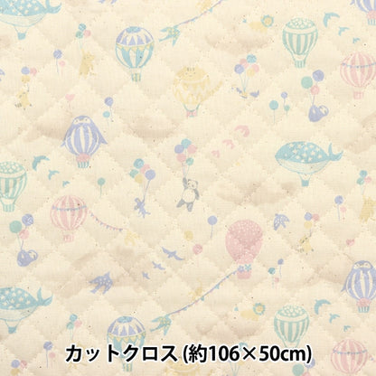 Fabric 『SheetingQuilt Petit Collection Animal Balloon Cut Cloth Approximately 106 x 50cm Kinari CQ-PTC-FAN-A "