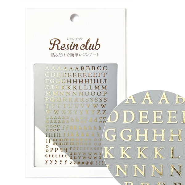 Resin material "Alphabet Mincho Gold RC-ALP-103" Resin Club