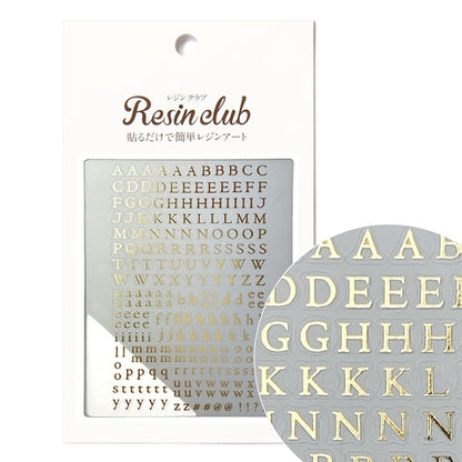 Materiale in resina "Alphabet Mincho Gold RC-ALP-103" Resin Club