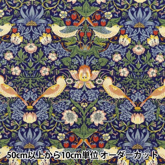 [From quantity 5] Fabric 『Sheeting V & A Strawberry Thief Navy Blue VA10001-A]