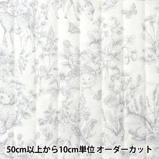 [From quantity 5] Fabric "Cotton Satin Quilt Nerori Rose Garden Gray NRF-01Q-GRY"