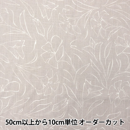 [From quantity 5] Fabric "Toromi Rinpin Rin Line Drawing Floral Pattern Beige LIRYP-LFL-BE"