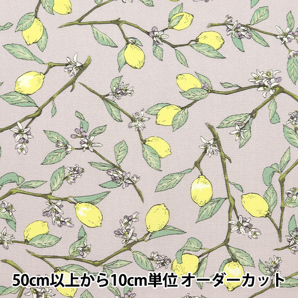 [Dalla quantità 5] tessuto "limone viola con ampi rami KTS6951-D" Cotton Kobayashi Cotton Kobayashi Kobayashi Fibra