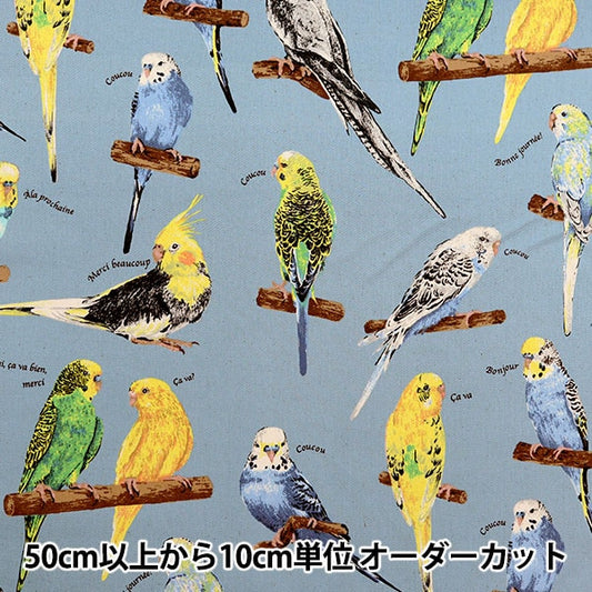 [الكمية من 5] قماش "Twill Print Parakeet Saxophone KTS6954-C" قطن كوباياشي نسيج كوباياشي